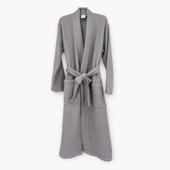 NWT Quince Organic Turkish Waffle Robe Grey Sz S - Picture 1 of 7